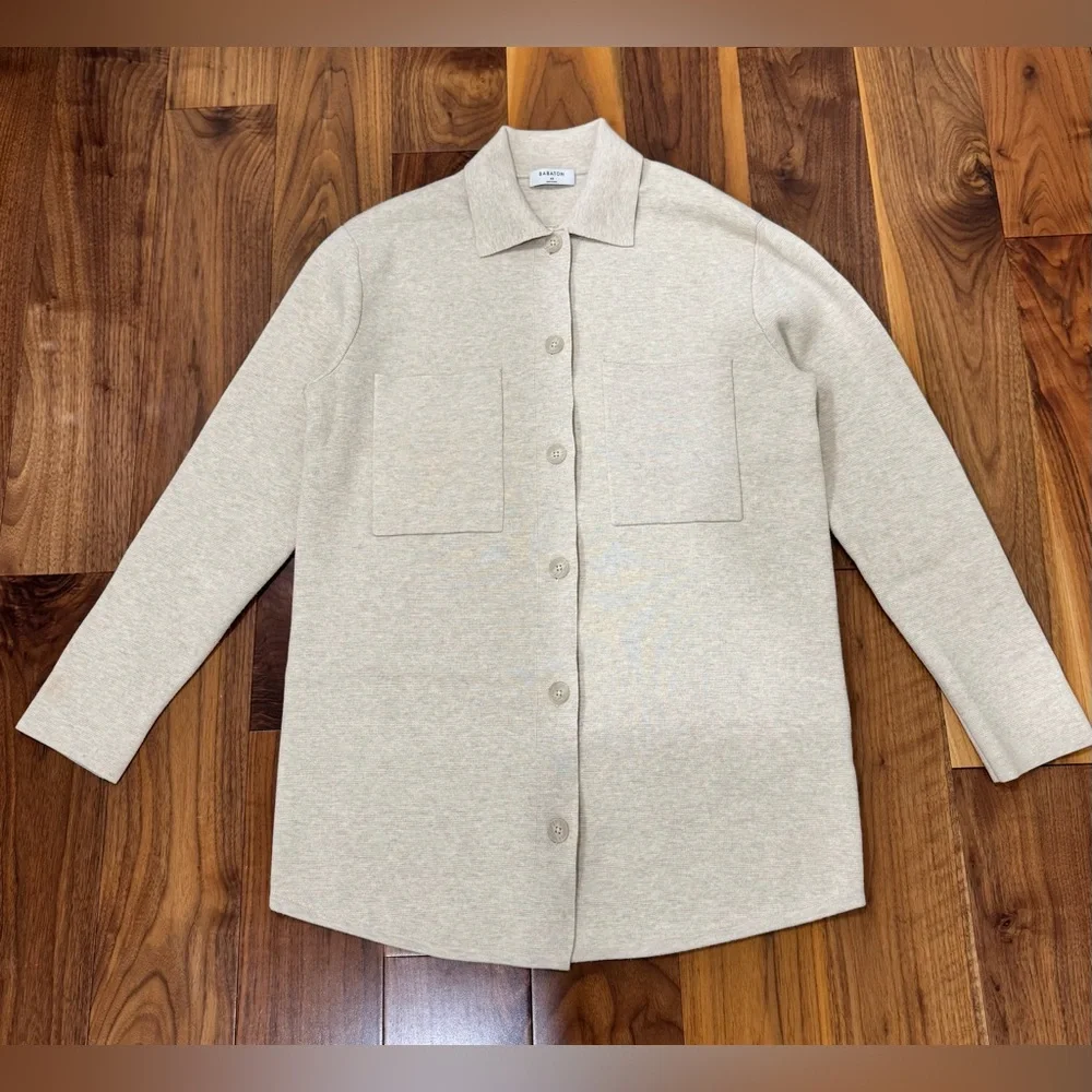 Aritzia The Group by Babaton Society Shirt Jacket Heather Oatmeal XS